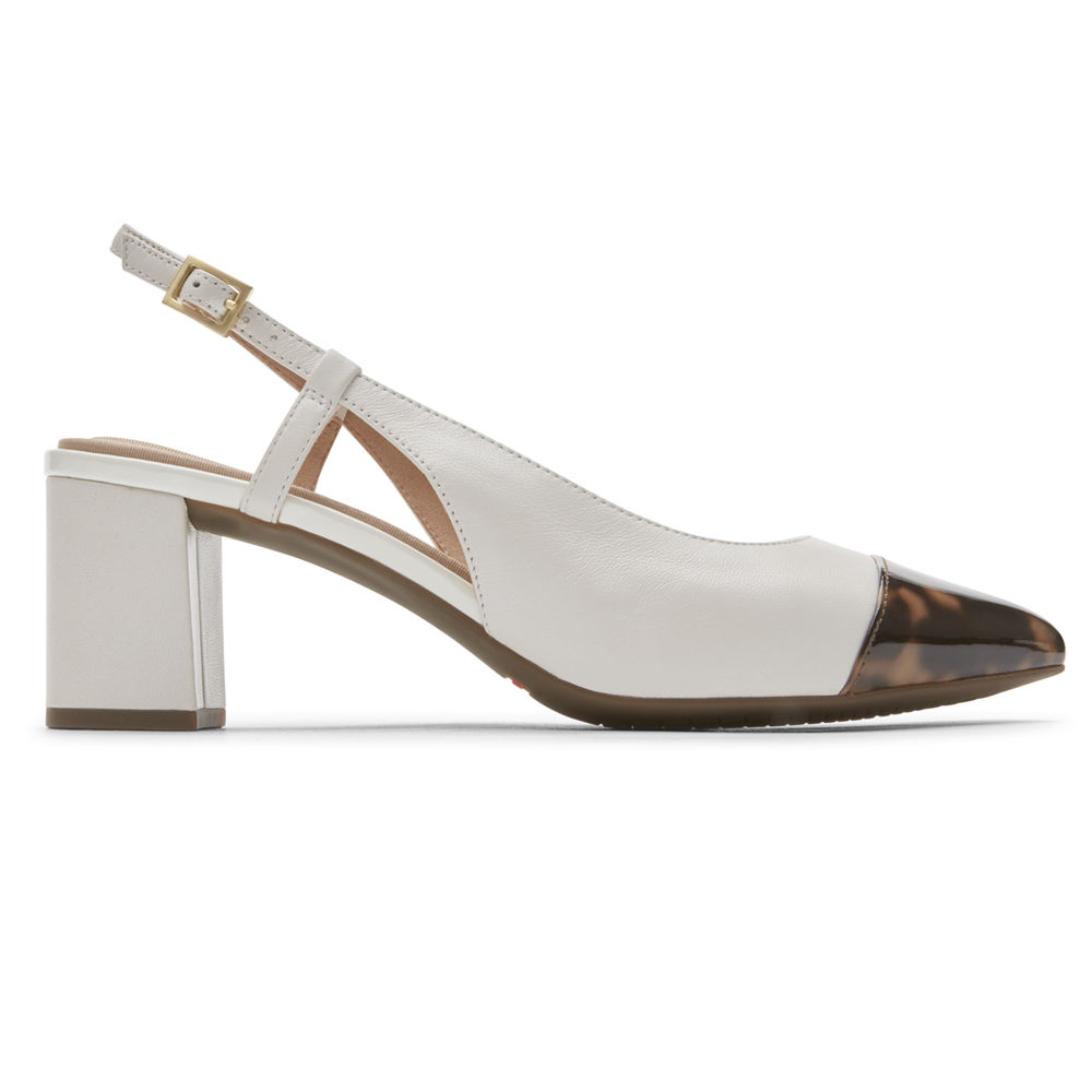 Rockport Womens Slingback White - Total Motion Salima Posted - UK 849-GFXWBO